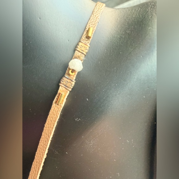 Chan Luu 24k Geode Pendant Brown Leather Necklace - Picture 6 of 9